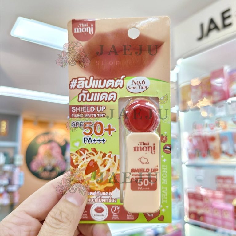 Thai moni shield up matte tint spf50+pa+++ลิปแมตต์กันแดด 2.4g. - 06.som tum
