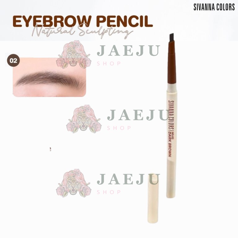 HF935 Sivanna colors natural sculpting eyebrow pencil ซีเวนน่า คัลเลอร์ส อายบราว 0.3g - 02.Dark brown