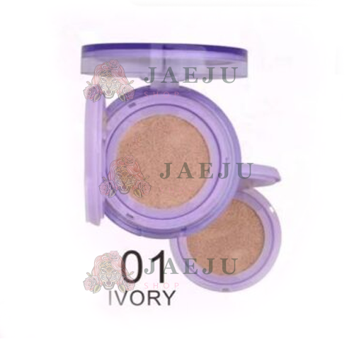 Miss nako air cushion cream มิส นาโกะ แอร์ คูชชั่น ครีม กล่องม่วง 13ml./set - 01.IVORY