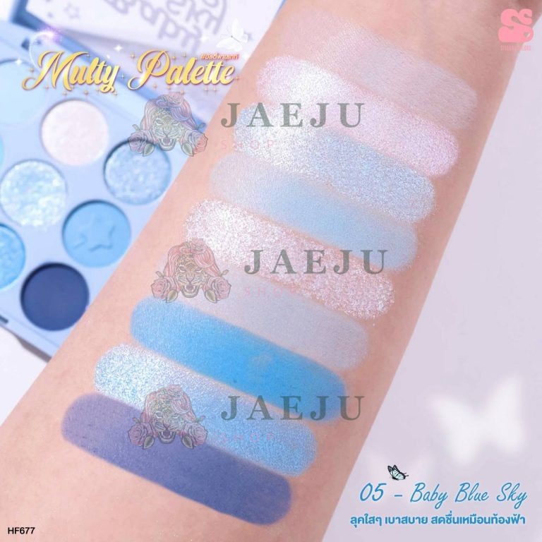 Sivanna colors  multy palette ซีเวนน่า คัลเลอร์ส มัลตี้พาเลทท์ 5เบอร์ อายแชโดว์ 12X9g. - 05.Baby blue sky