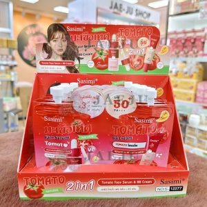 Sasimi tomato face serum & bb cream 2in1 10ml+10gx12pcs