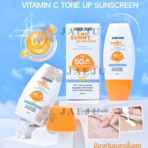 Sivanna colors  sunny protection vitaminc tone up sunscreen  spf50pa+++ ซีเวนน่า คัลเลอร์ส ซันนี่ โปรเทคชั่น วิตามินซี โทน อัพ ซันสกรีน เอสพีเอฟ50พีเอ+++