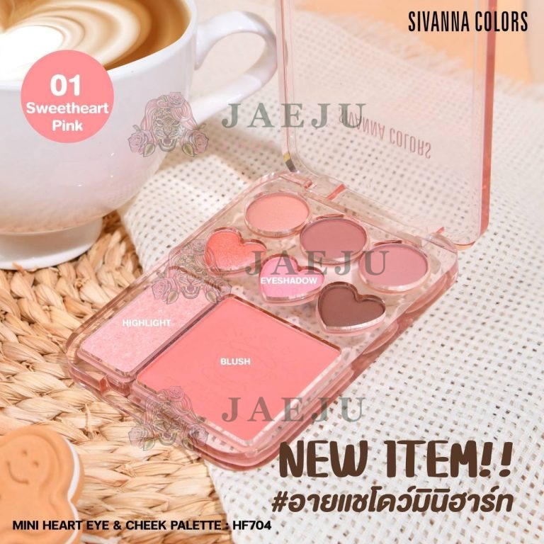 Sivanna colors mini heart eye&cheek palette ซีเวนน่า คัลเลอร์ส มินิ ฮาร์ท อายแอนด์ ซีค พาเลทท์ - NO.1Sweetheart Pink