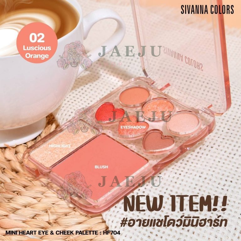 Sivanna colors mini heart eye&cheek palette ซีเวนน่า คัลเลอร์ส มินิ ฮาร์ท อายแอนด์ ซีค พาเลทท์ - NO.2Luscious Orange
