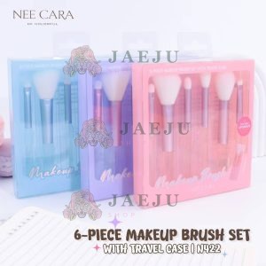 Nee cara 6-piece makeup brush set with travelcase 3สี