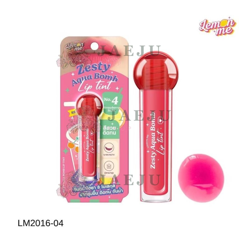 Lemon me zesty aqua bomb lip tint เลม่อน มี เซสตี้ อะควา บอมบ์ ลิป ทิ้นต์ 2.5g. - 04.Strawberry soda