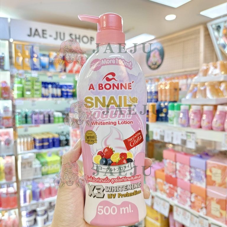 A Bonne body lotion 500ml. - Snail yogurt whitening lotion