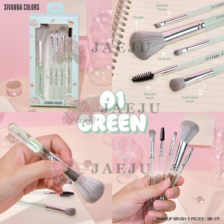 SIVANNA COLORS MAKEUP BRUSH 5 PIECES - GREEN