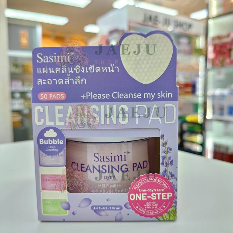Sasimi cleansing pad +please cleanse my skin แผ่นคลีนซิ่งเช็ดหน้า 130ml - 03.Purple