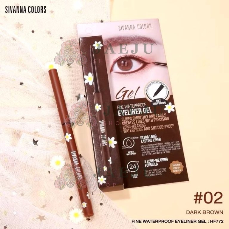 SIVANNA COLORS FINE WATERPROOF EYELINER GEL ซีเวนน่า คัลเลอร์ ไฟน์ วอเตอร์พรูฟ อายไลเนอร์ เจล - NO.2Dark Brown
