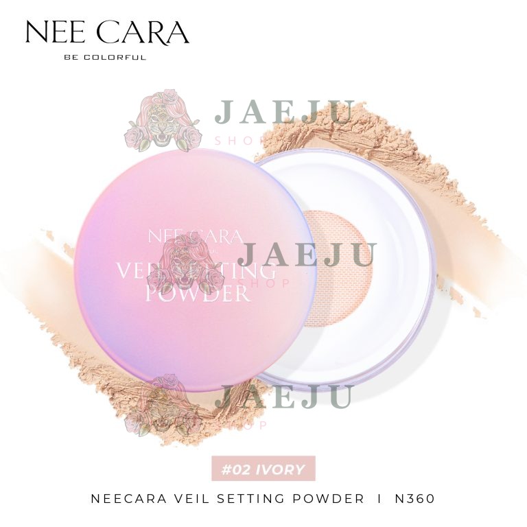 Nee cara veil setting powder นีคาร่า บีคัลเลอร์ฟูล เวล เซ็ตติ้ง พาวเดอร์ แป้งฝุ่นโปร่งแสง - NO.2ไอโวรี่