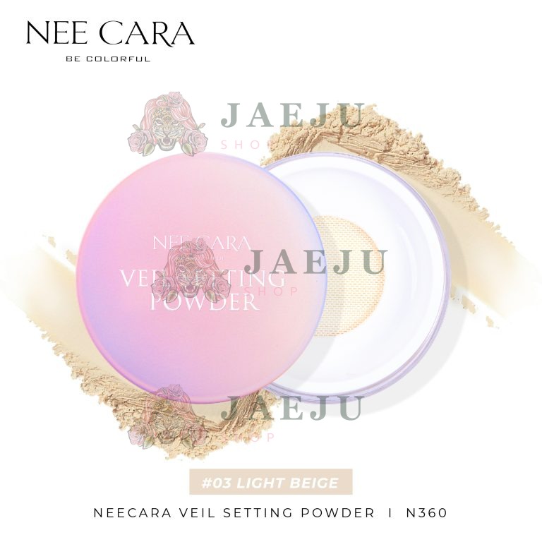 Nee cara veil setting powder นีคาร่า บีคัลเลอร์ฟูล เวล เซ็ตติ้ง พาวเดอร์ แป้งฝุ่นโปร่งแสง - NO.3ไลท์ เบจ