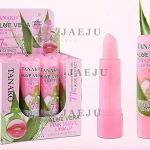 Tanako Aloe vera pink magic lipbalm ทานาโกะ อโลเวร่า พิ้งค์ เมจิก ลิปบาล์มว่านกล่องชมพู