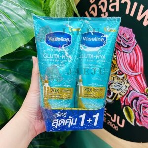 Vaseline healthy bright gluta-hya serum burst lotion smoothing perfector วาสลีน เฮลธี้ ไบร์ท กลูต้า-ไฮยา เซรั่ม เบิสท์ โลชั่น สมูทติ้ง เพอร์เฟคเตอร์ หลอดสีเขียว