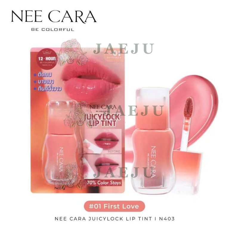NO.N403 Nee cara juicylock lip tint นี คารา บี คัลเลอร์ฟูล จูซซี่ ล็อก ลิป ทิ้นต์  4g. - No.01