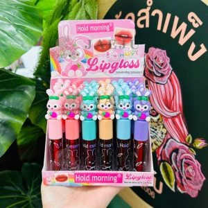 Hold morning lip gloss ลิปกลอสกล่องชมพู