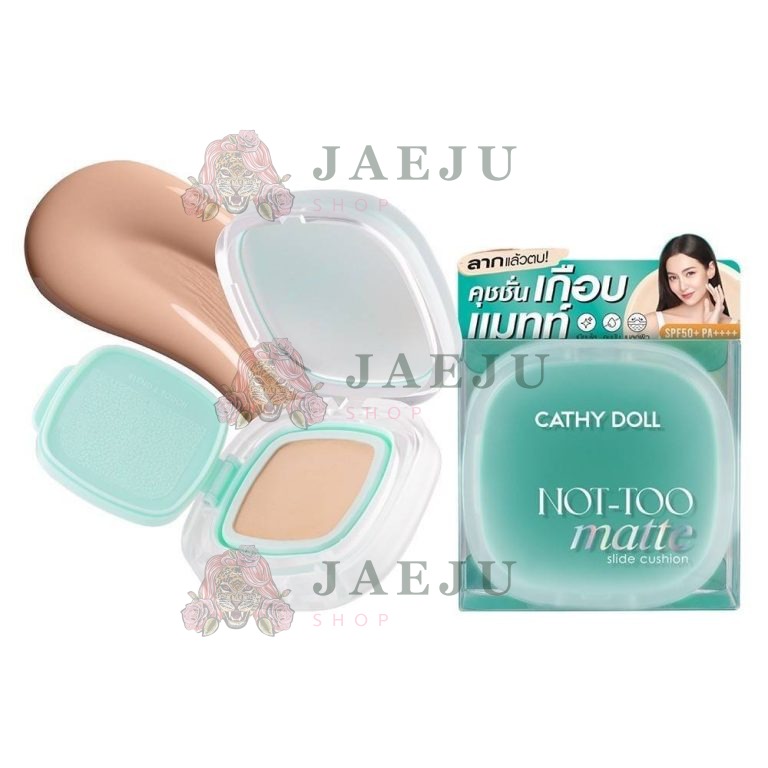 Cathy doll not-too matte slide cushionspf50+pa++++ เคที่ดอลล์ นอตทูแมทท์สไลด์คุชชั่น - NO.2Light Beige