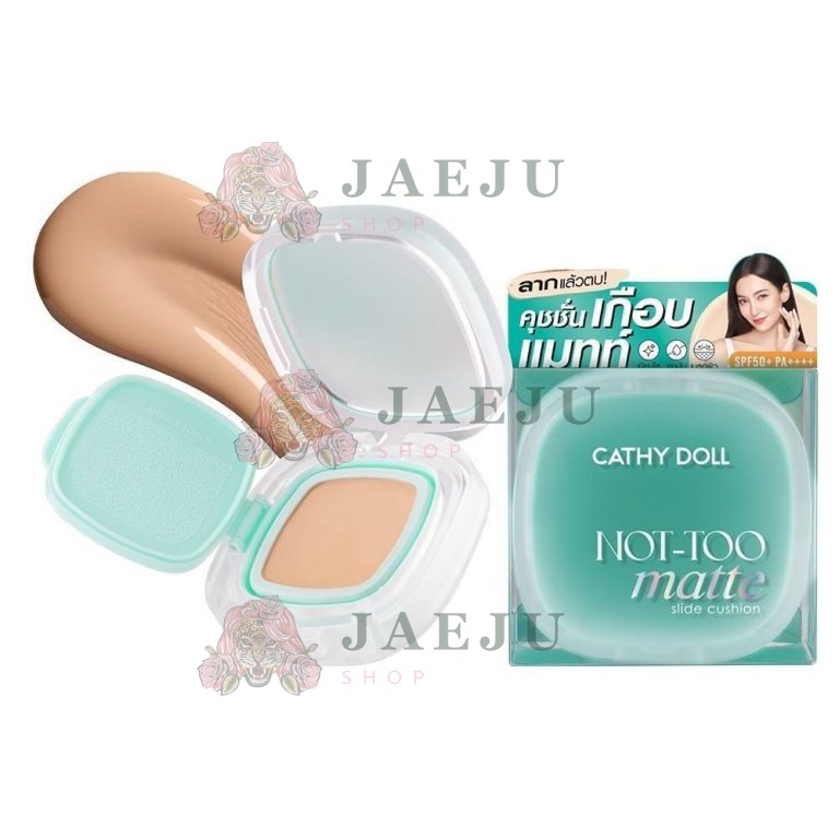 Cathy doll not-too matte slide cushionspf50+pa++++ เคที่ดอลล์ นอตทูแมทท์สไลด์คุชชั่น - NO.4Honey Beige