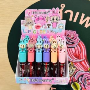 Hold morning lip gloss ลิปกลอสกล่องชมพู