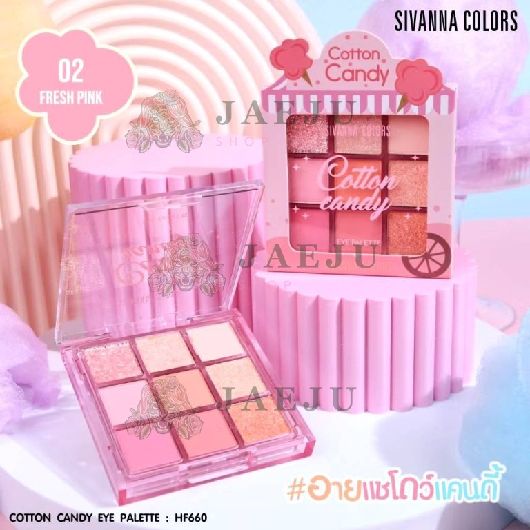 Sivanna colors cotton candy eye palette ซีเวนน่า คัลเลอร์ส คอตตอน แคนดี้ อาย พาเลทท์ - NO.2Fresh Pink