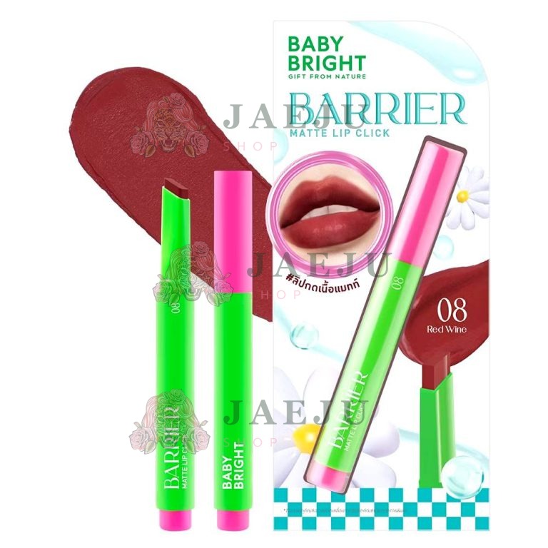 Baby bright barrier matte lip click เบบี้ไบร์ท แบริเออร์แมทท์ลิปคลิก - NO.8Red Wine