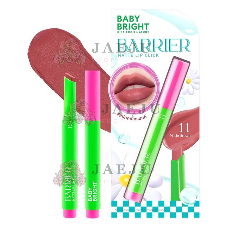 Baby bright barrier matte lip click เบบี้ไบร์ท แบริเออร์แมทท์ลิปคลิก - NO.11Nude Brown