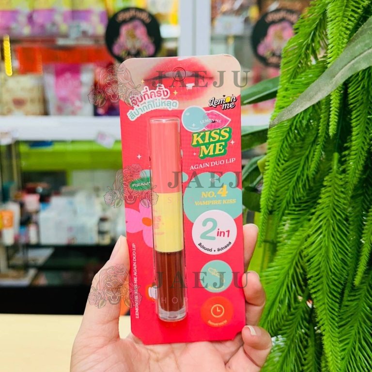 Lemon me kiss me again duo lip# sweet kiss เลม่อน มี คิส มี อะเกน ดูโอ้ ลิป - NO.4แวมไพร์ คิส