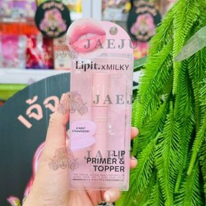 Lipit.xmilky's lipprimer&topper#mint strawberry ลิปอิท ลิปไพรเมอร์&ท็อปเปอร์#มินต์สตรอว์เบอร์รี่