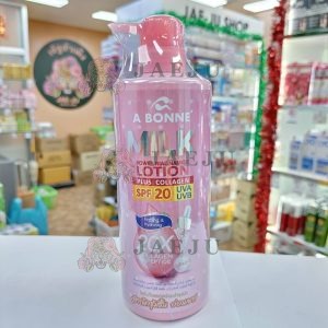 A bonne milk power niacinamide lotion plus collagen spf 20 uva/uvb เอ บอนเน่ มิลค์ พาวเวอร์ไนอะซินาไมด์ โลชั่น พลัส คอลลาเจน  500ml.