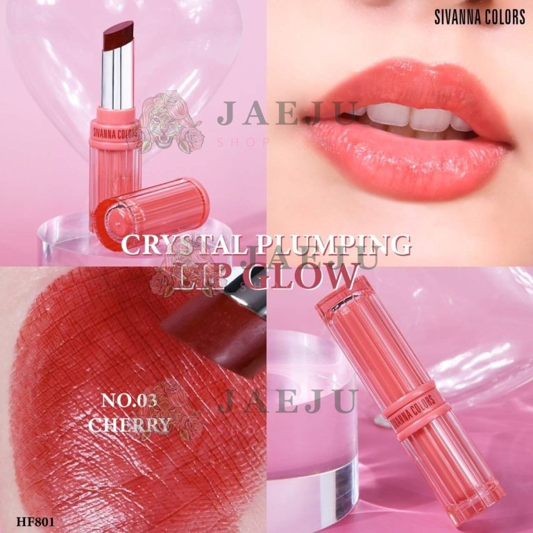Sivanna colors crystal plumping lip glow ซีเวนน่า คัลเลอร์ส ลิปโกลด์ - NO.3Cherry