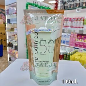 Cathy doll cc body sun primer spf50+ pa++++เคที่ดอลล์ ซีซีบอดี้ซันไพร์เมอร์ กรีนเบส # Green base 140ml.