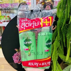 Sunsilk healthier&long ซันซิล แชมพูผมยาวสุขภาพดีสีเขียว