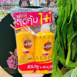 Sunsilk soft&smooth ซันซิล แชมพูผมนุ่มลื่นเรียบสวยสีเหลือง