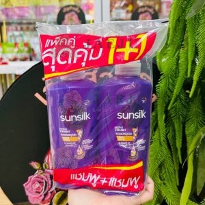 Sunsilk perfect straight ซันซิล แชมพูผมตรงสวยสมบูรณ์ สีม่วง