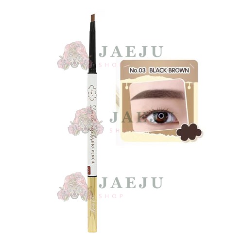 ashley smile eyebrow pencil แอชลี่ย์ สมาย อายโบรว์ เพ็นซิล - No.3 Black brown