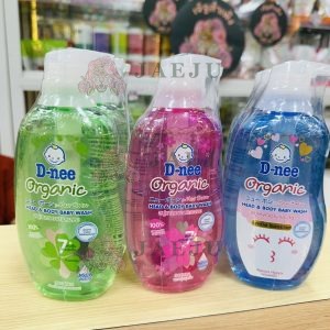 D-nee organic head&body baby wash ดีนี่ ออร์แกนิค ออลเวย์ แฮปปี้ เฮด แอนด์ บอดี้ วอช อาบและสระ สีชมพู 380ml.x3pcs