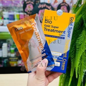 Green Bio gold super treatment cream กรีนไบโอ โกลด์ ซุปเปอร์ ทรีทเม้นท์แบบซองสีส้ม