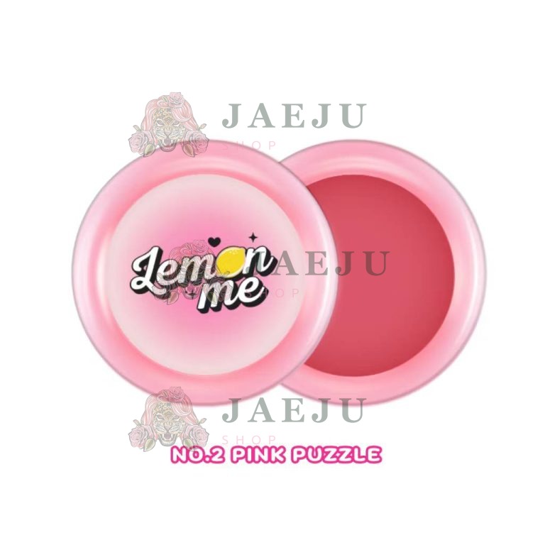 Lemon me yoyo bouncy lip&cheek เลม่อน มี โยโย่ บาวน์ซี่ ลิป แอนด์ ชีค ลิป+บลัช 6g. - 02.pink puzzle