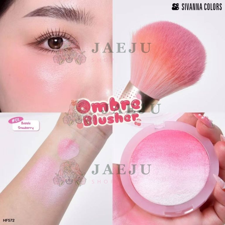 HF572 Sivanna colors ombre blusher ซีเวนน่า คัลเลอร์ส ออมเบธ บลัชเชอร์ 15g. - 01.bubble strawberry
