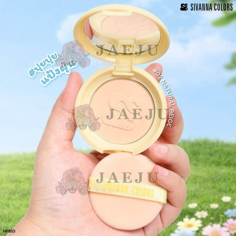 HF853 Sivanna colors painbow bubble pressed powder ซีเวนน่า คัลเลอร์ส เรนโบว์ บับเบิ้ล เพรสด์ พาวเดอร์ 5.5g. - 02.natural beige