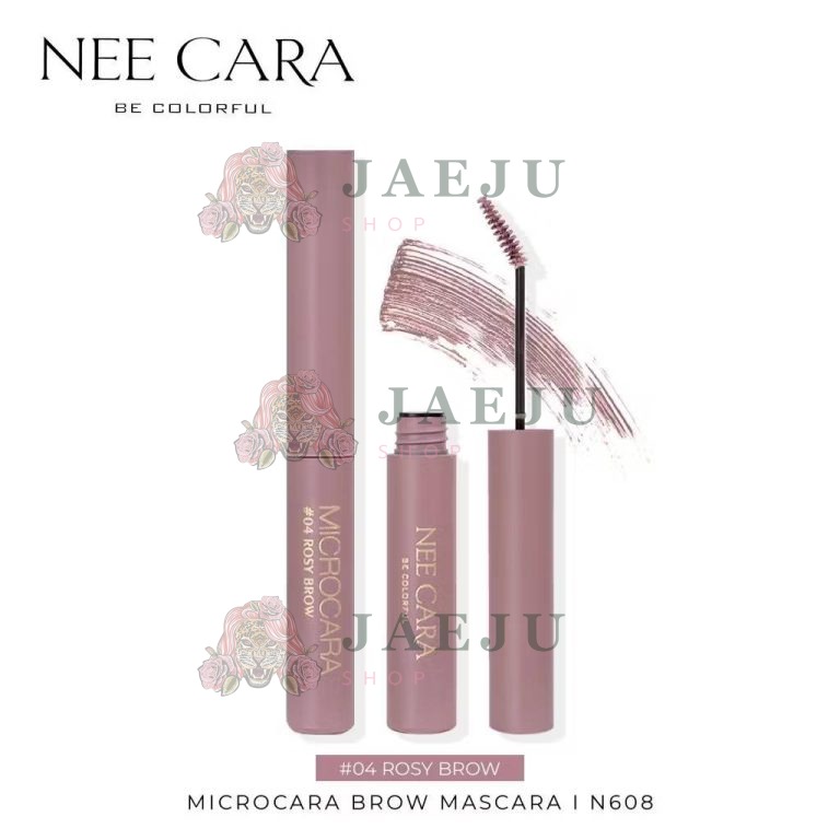 N608 NEE CARA Microcara brow mascara นี คารา บี คัลเลอร์ฟูล ไมโครคาร่า โบรว์ มาสคาร่า 6g. - 04.rosy brow