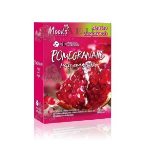 MO060P moods pomegranate moist and bright 3d facial mask มูดส์ มาส์ค ทับทิม 38mlx10pcs