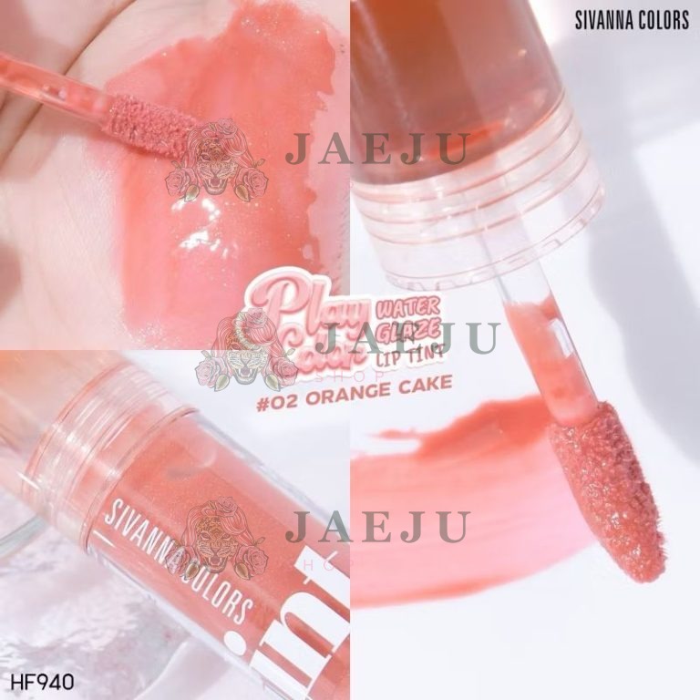 HF940 Sivanna colors play color water glaze lip tint ซีเวนน่า คัลเลอร์ เพลย์ ลิปทิ้นท์ 3.1g. - NO.2Orange cake
