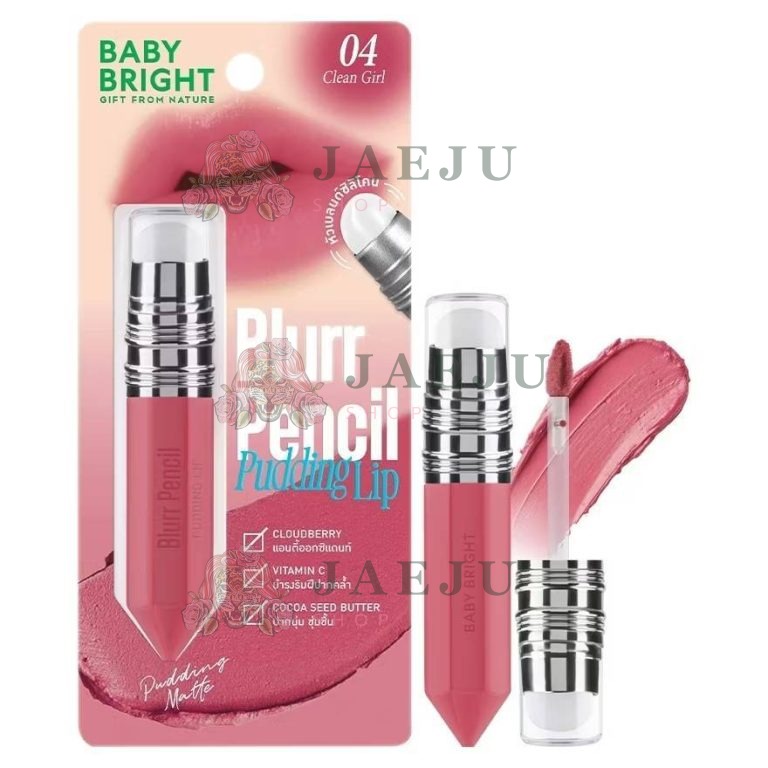 Baby bright blurr pencil pudding lip เบบี้ไบร์ท เบลอเพนซิลพุดดิ้งลิป 2.8g. - 04.Clean girl