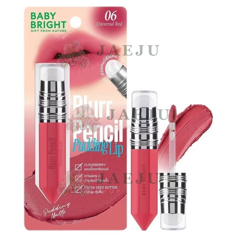 Baby bright blurr pencil pudding lip เบบี้ไบร์ท เบลอเพนซิลพุดดิ้งลิป 2.8g. - 06.Universal red