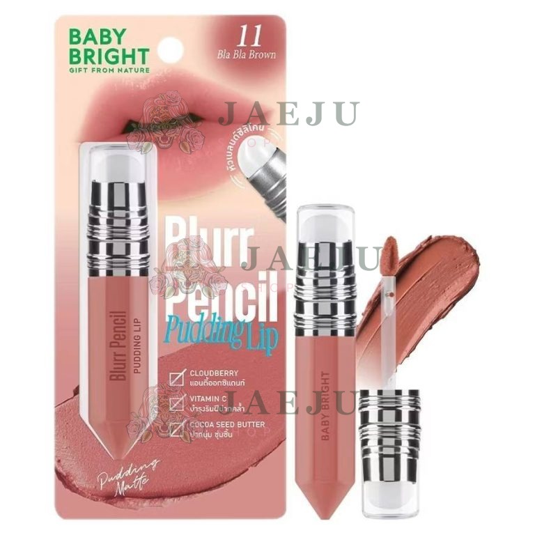 Baby bright blurr pencil pudding lip เบบี้ไบร์ท เบลอเพนซิลพุดดิ้งลิป 2.8g. - 11.Bla bla brown