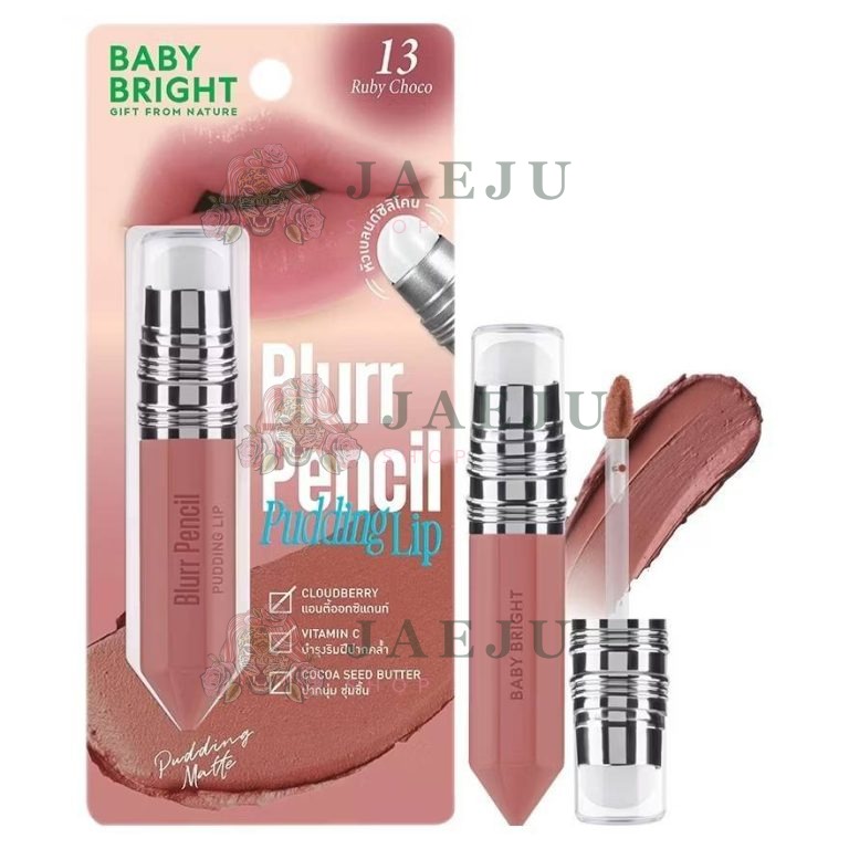 Baby bright blurr pencil pudding lip เบบี้ไบร์ท เบลอเพนซิลพุดดิ้งลิป 2.8g. - 13.Ruby choco