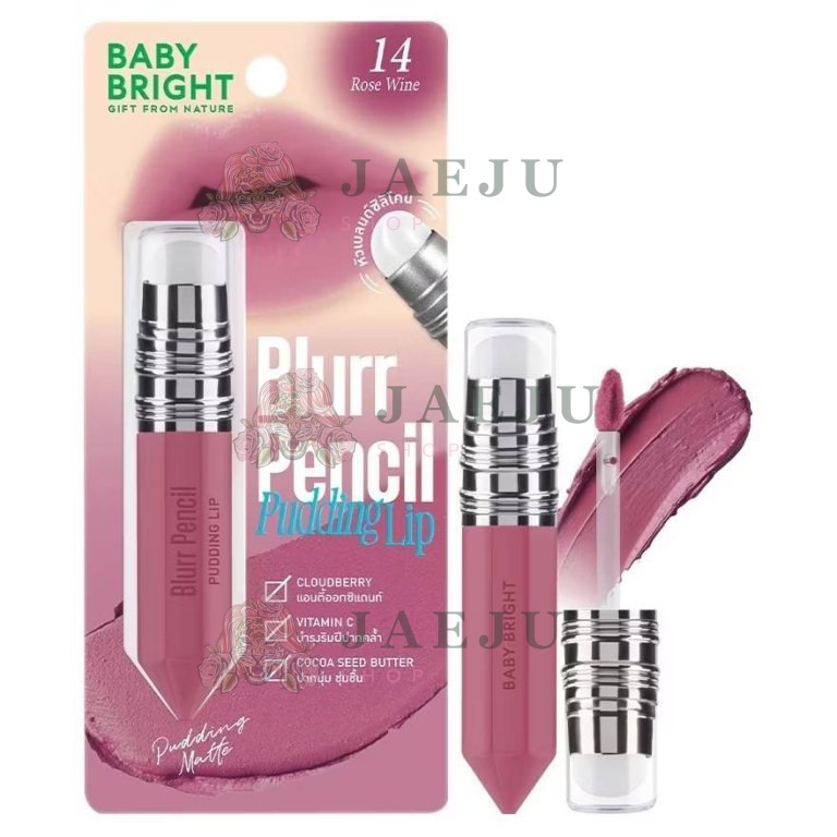 Baby bright blurr pencil pudding lip เบบี้ไบร์ท เบลอเพนซิลพุดดิ้งลิป 2.8g. - 14.Rose wine
