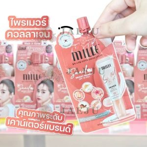 MILLE Snail Primer SPF15 PA+ มิลเล่ สเนล ไบร์ท ไพร์เมอร์ เอสพีเอฟ15 พีเอ+ 6gx6pcs