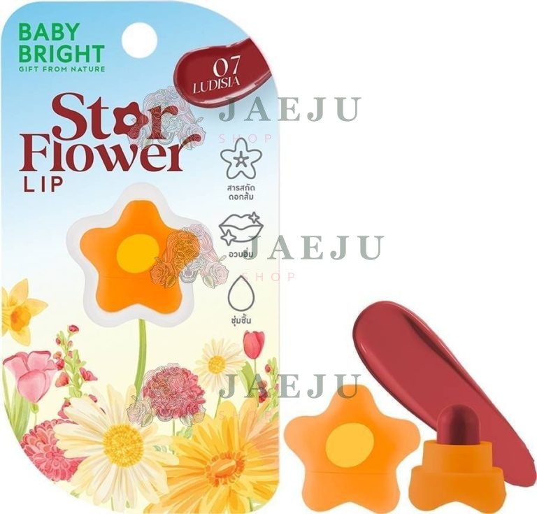 Baby Bright Gift from nature star flower lip 0.95g เบบี้ไบร์ท สตาร์ฟลาวเวอร์ลิป - NO.7Ludisia